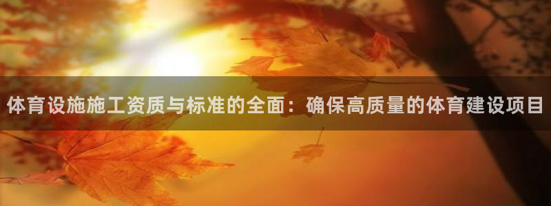 天天体育软件：体育设施施工资质与标准的全面：确保高质量的体育建设项目